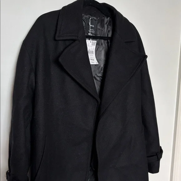 Mango Olive Italian Wool Selection Long Coat, new with tags missing belt - Picture 3 of 5